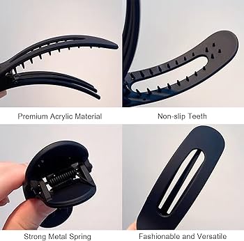 Amazon.com : 4 Pcs Women's Matte Claw Clip | Big Alligator Hair