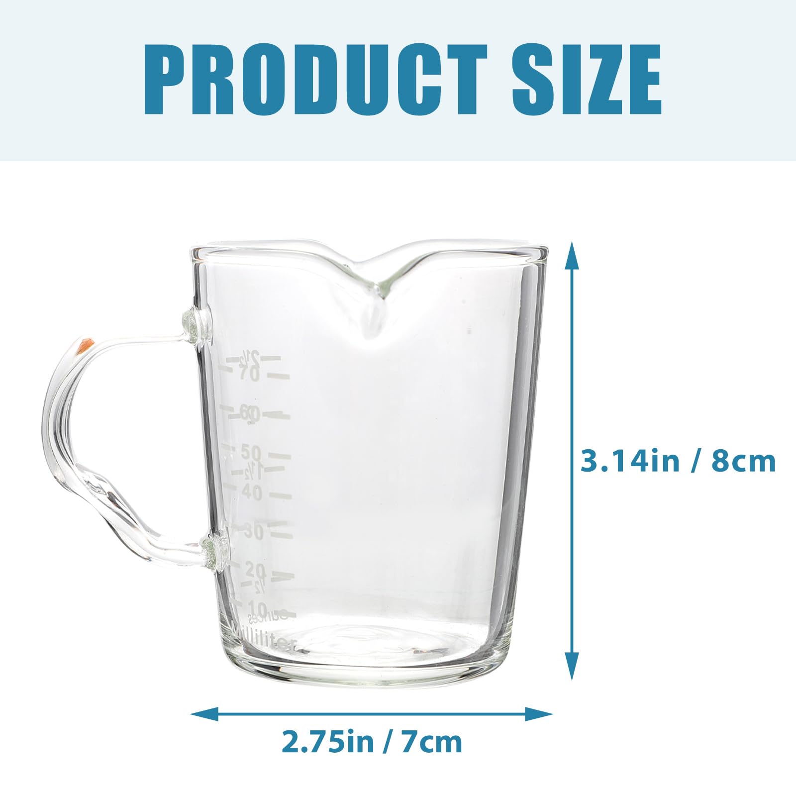 BESPORTBLE 2 Pcs Milk Cup Concentrated Coffee Mug with Graduated Measuring Cup Dispenser Espresso Shots Milk Creamer Dispenser Expresso Drinking Flute Mini To Serve With Scale Glass