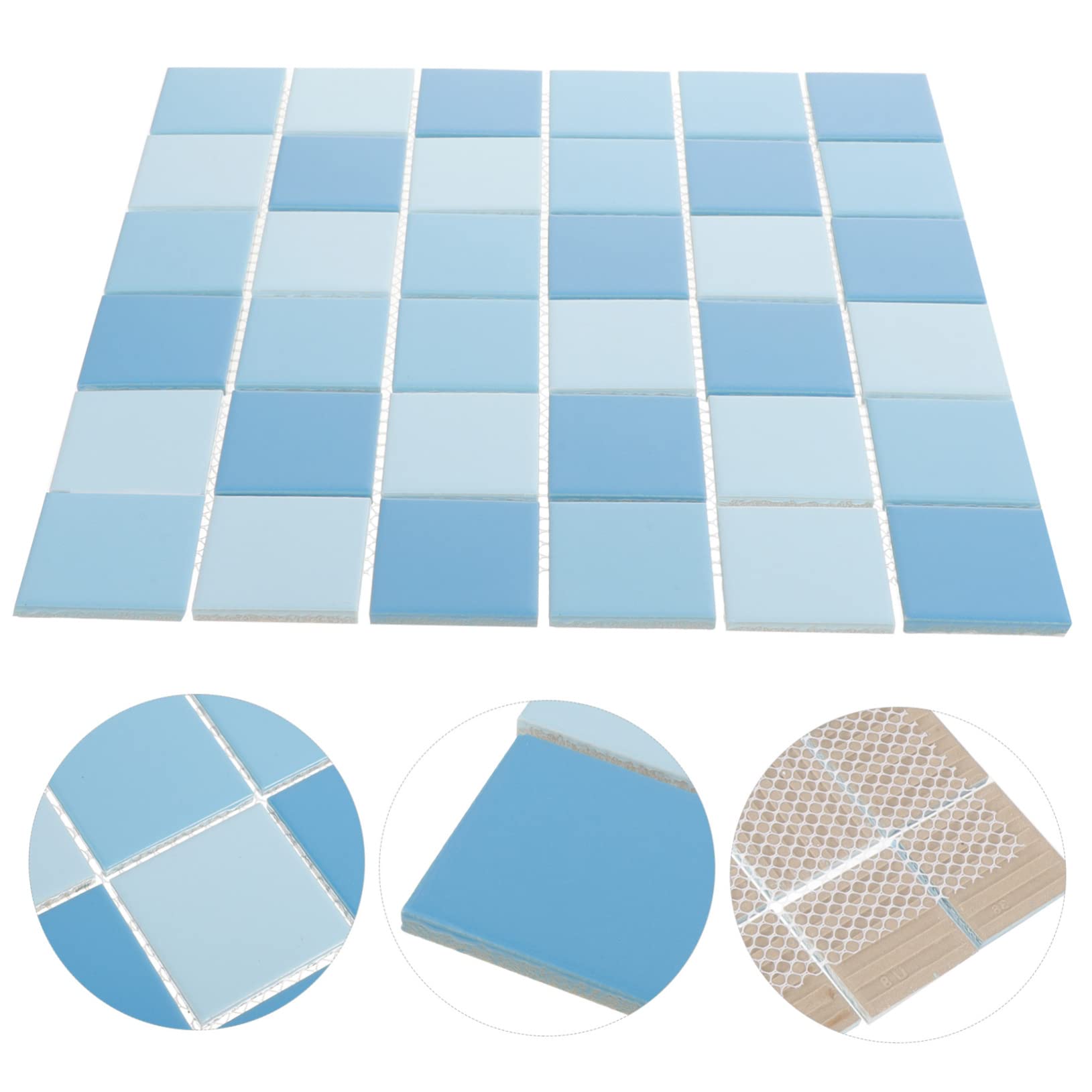 Azulejos de Cerámica para Piscina 30x30 cm Azul Claro Mosaico Decorativo Resistente Exteriores 1 M²