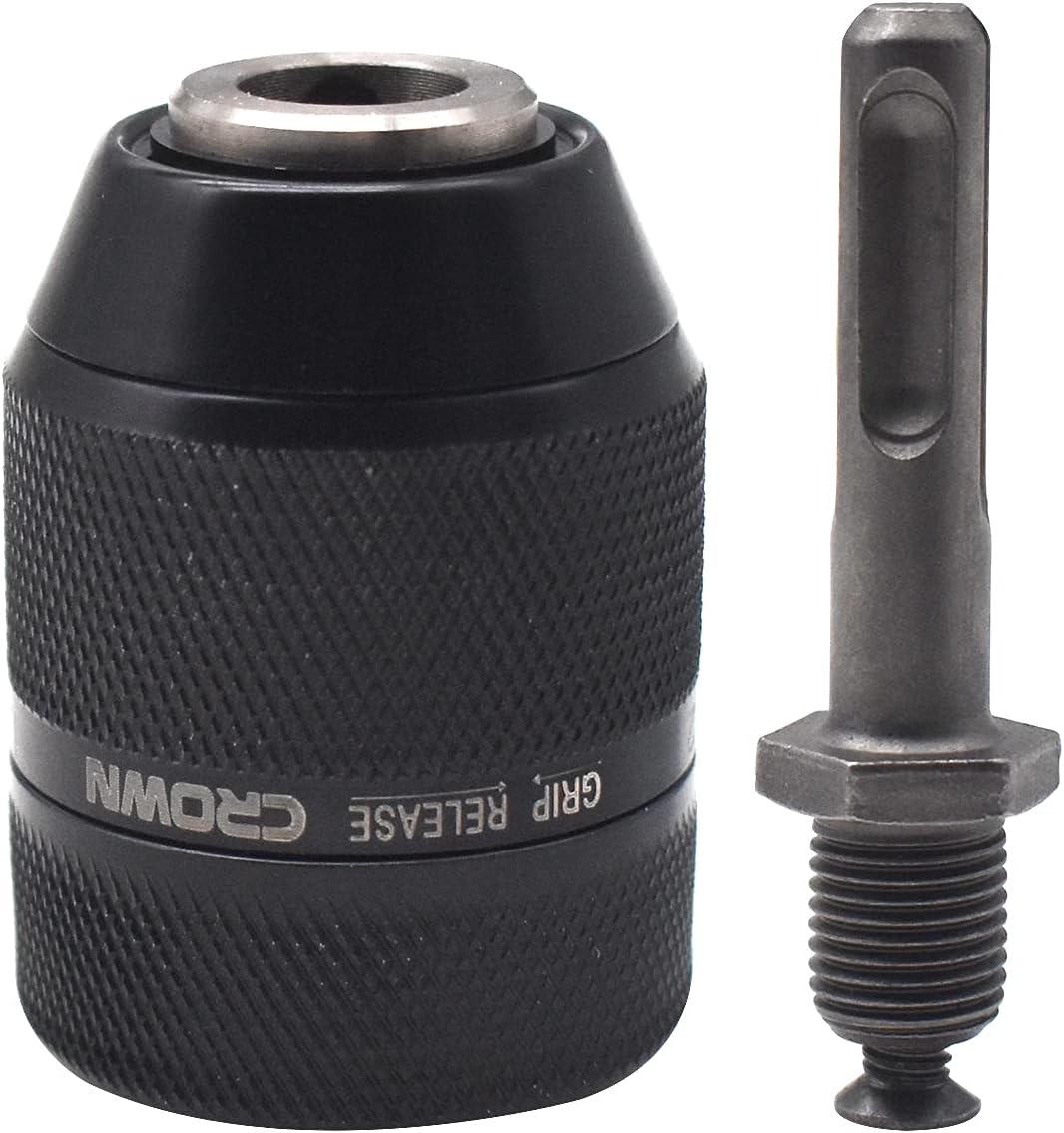 Keyless Drill Chuck, Regerly 1.5-13mm SDS Quick Assembly Drill Chuck Professional Heavy Duty 1/2-20UNF Impact Drilling Chuck Metal High Precision Impact Resistant