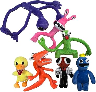 Rainbow Friends Plush Rainbow Friends Merchandise Green Rainbow Friends Fan Gift Blue Set of 7