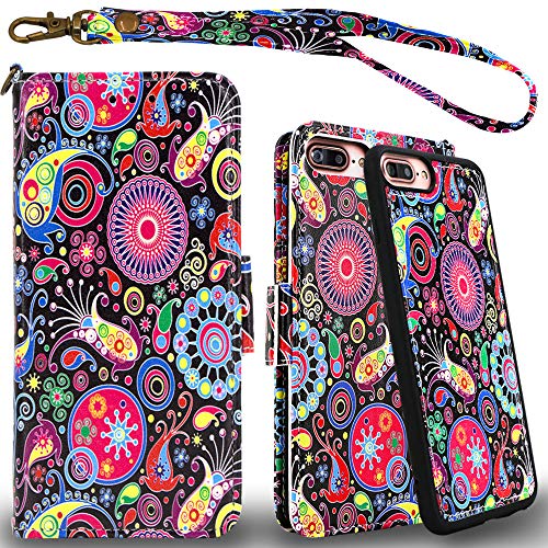 Mefon Detachable Leather Wallet Case, with Tempered Glass and Wrist Strap, Enhanced Magnetic Closure, Durable Slim, Luxury Flip Folio Cases for Apple iPhone 8/7 Plus, 6S / 6 Plus (Paisley 2) Mefon Detachable Leather Wallet Case, with Tempered Glass and Wrist Strap, Enhanced Magnetic Closure, Durable Slim, Luxury Flip Folio Cases for Apple iPhone 8/7 Plus, 6S / 6 Plus (Paisley 2)