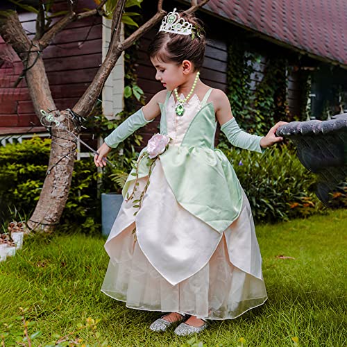 Disfraz princesa Tiana para niñas 5-6 años con accesorios miniatura 4