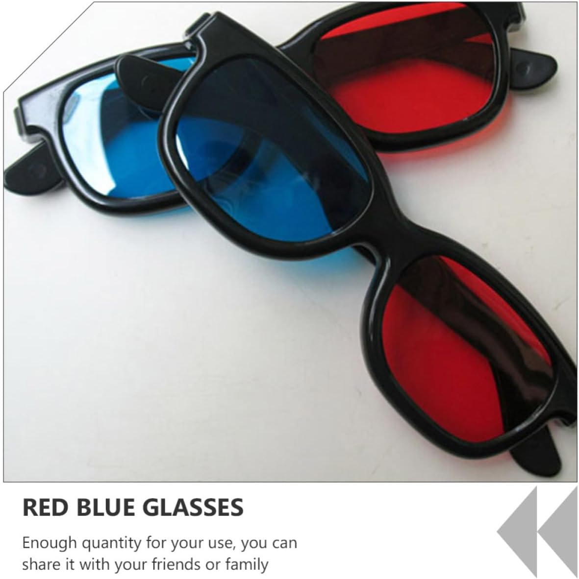 LIFKOME 20pcs Red Blue 3D Video Glasses Plastic Frame Stereoscopic Movie Glasses Friendly Skin Friendly for Adults