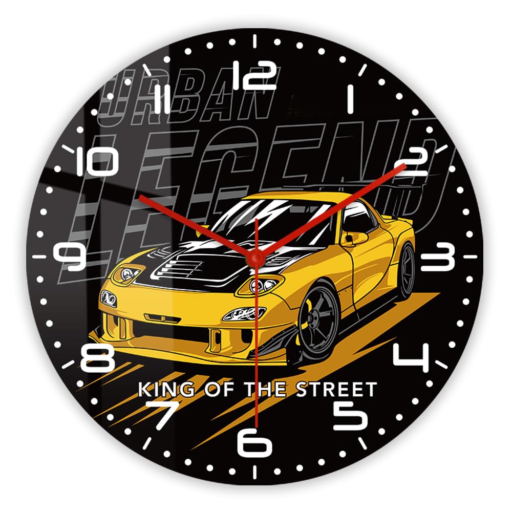 Amazon.com: Timethink 12'' Car Racing Wall Clock, Drift Car
