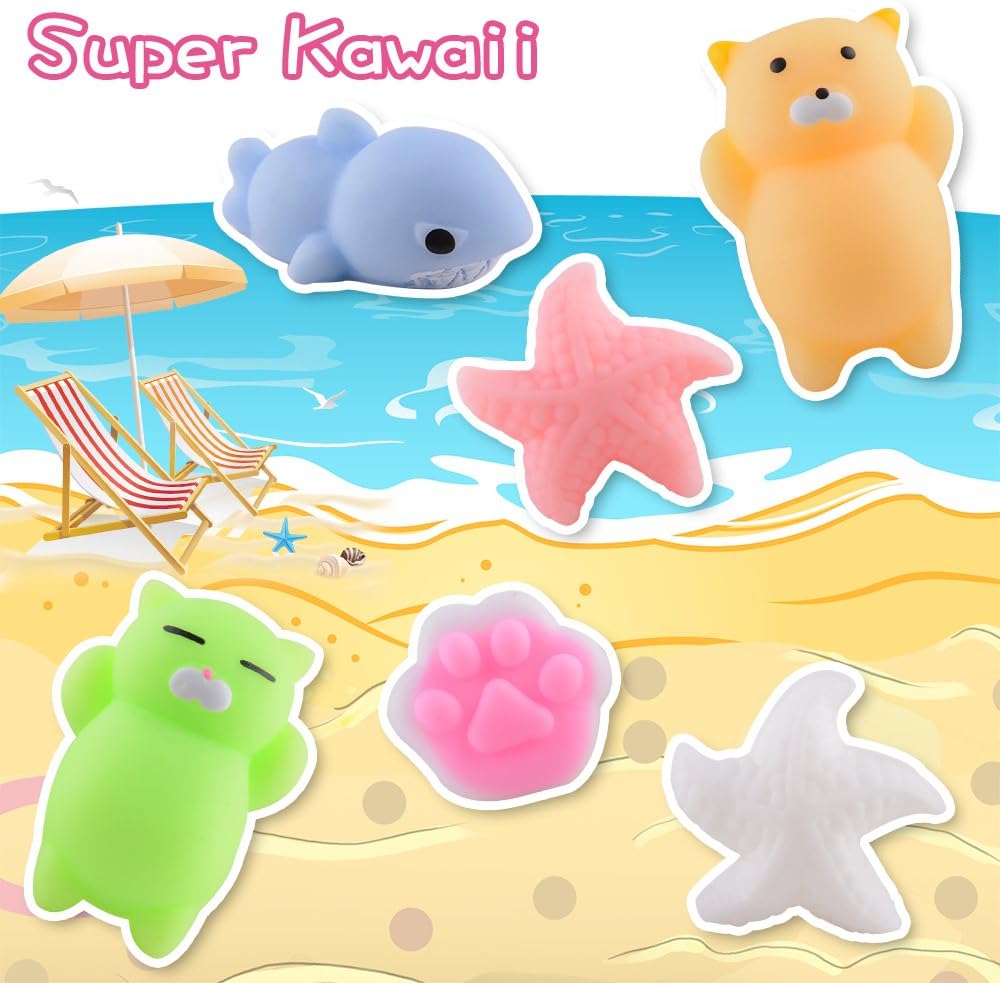 LUDILO 40Pcs Mochi Squishy Toys Mini Squishies Kawaii Animal Squishys Party Favors for Kids Unicorn Cat Panda Miniature Novelty Toys Class Prizes Birthday Gifts Stress Relief Toy for Adults, Random : Toys & Games
