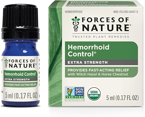 Miniatura 12 de Forces of Nature Tratamiento de hemorroides, extra fuerte 0.37 onzas líquidas, medicina homeopática orgánica y aceites esenciales, alivio de