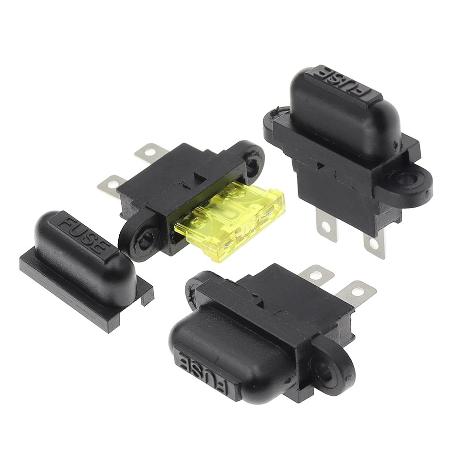 5PCS Wasserdicht Auto Standard Nahen Sicherung Halter + 1-50A Auto Boot LKW ATC ATO Klinge Sicherung 3A 5A 10A 15A 20A 25A 30A 35A 40A 50A(10A)