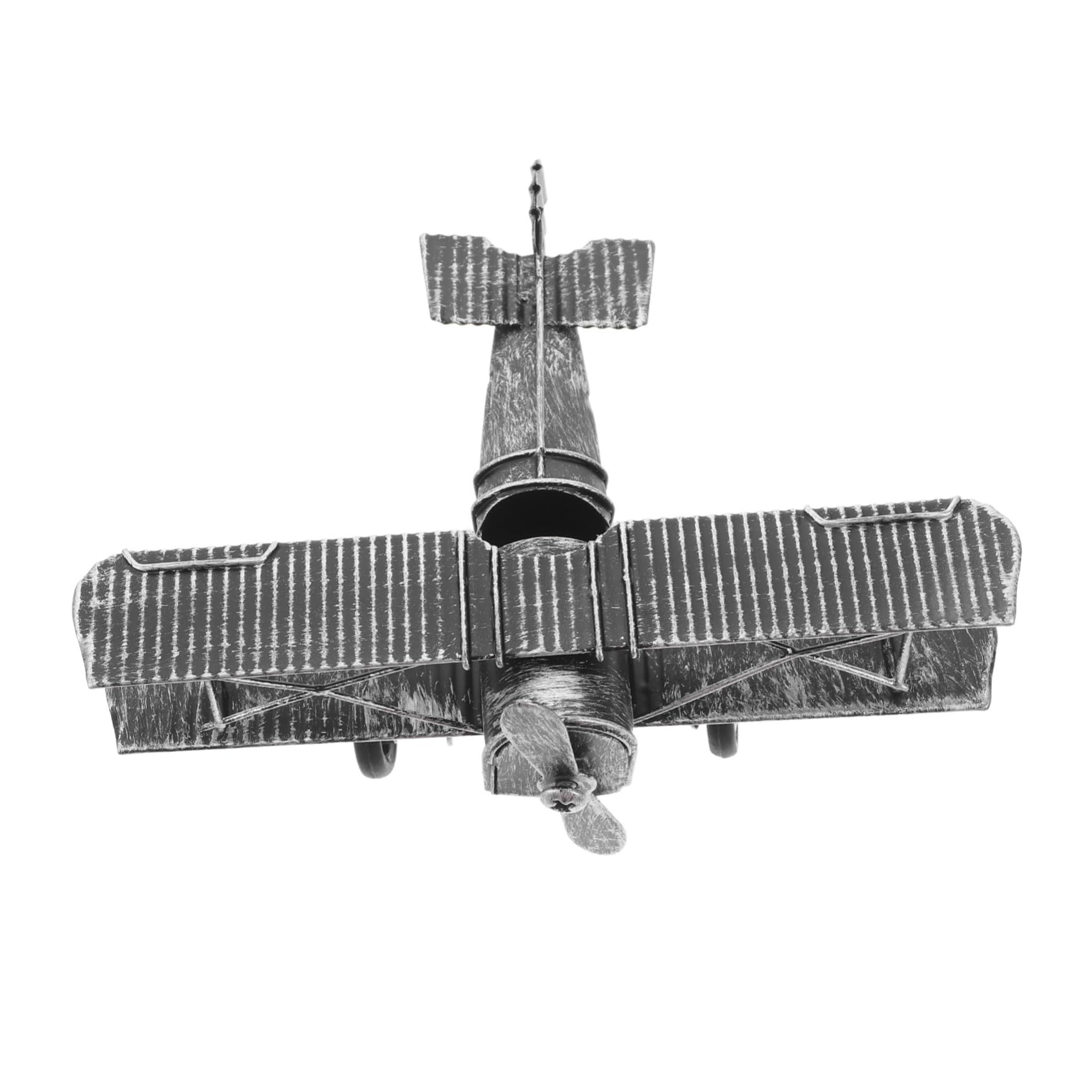 Sosoport Vintage Airplane Model: Plane Hanging Decorations Iron Airplane Aircraft Retro Biplane Figurine for Desktop Decor Photo Props