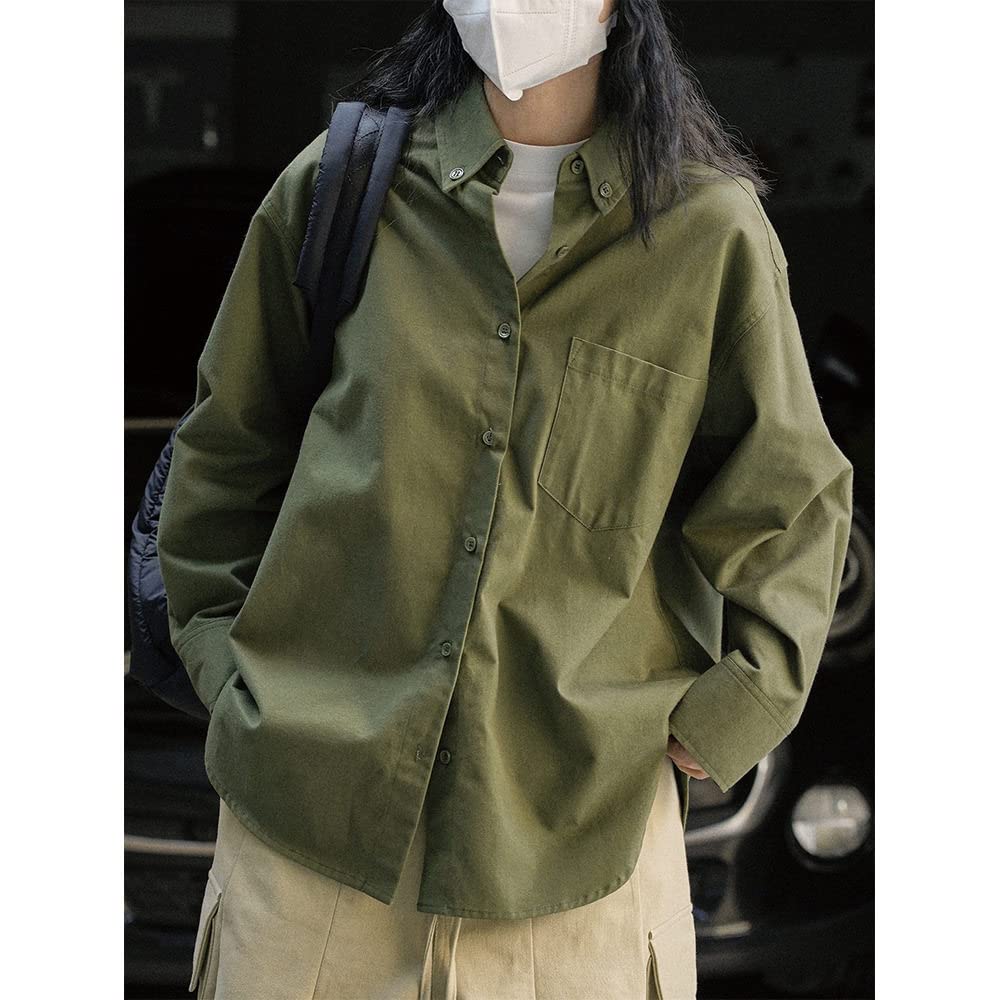 BROLEO Oberteile Damen Sommer,Damen-Leinenbluse Mit Tasche, Übergroße Sommerbluse Mit Langen Ärmeln, V-Ausschnitt, Elegante Bluse, T-Shirt-Jacke, Lockere Bluse, Tunika, Sweatshirt-Oberteile Für Damen
