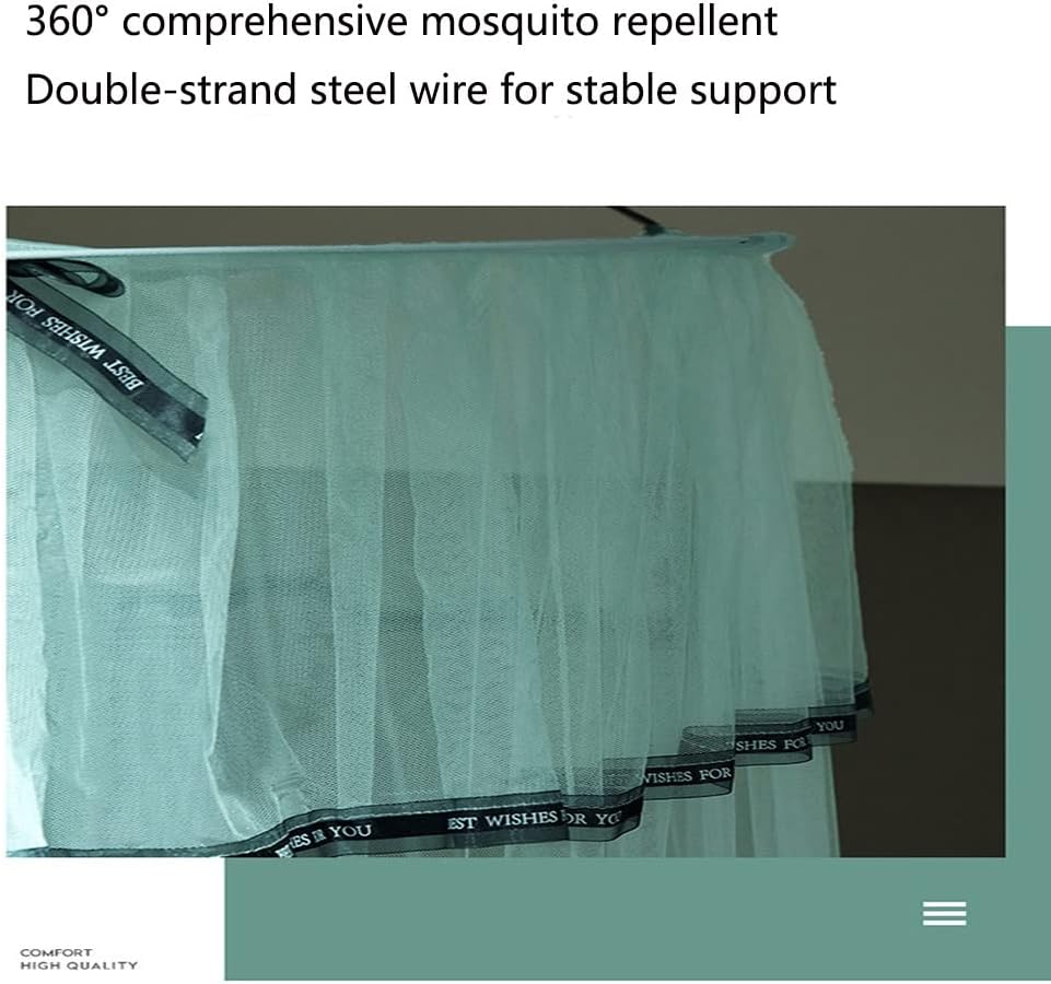 Mosquito Net Canopy for Beds – Extra-Large Double to King Size, Ultra-Fine Mesh, Double Anti-Mosquito Protection, Yellow Curtain for Bedroom & Outdoor Use