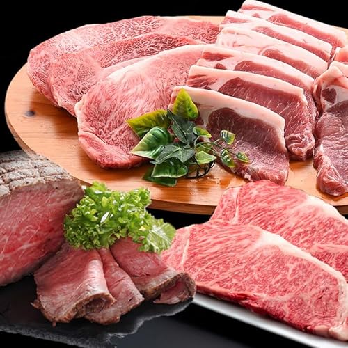 株式会社ナンチク [定期便・全3回]鹿児島県産 黒毛和牛・黒豚を堪能できる定期便(合計2.6kg) 鹿児島県産 黒毛和牛 黒豚 ロース ステーキ ローストビーフ しゃぶしゃぶ 大根ポン酢 頒布会 定期便 t