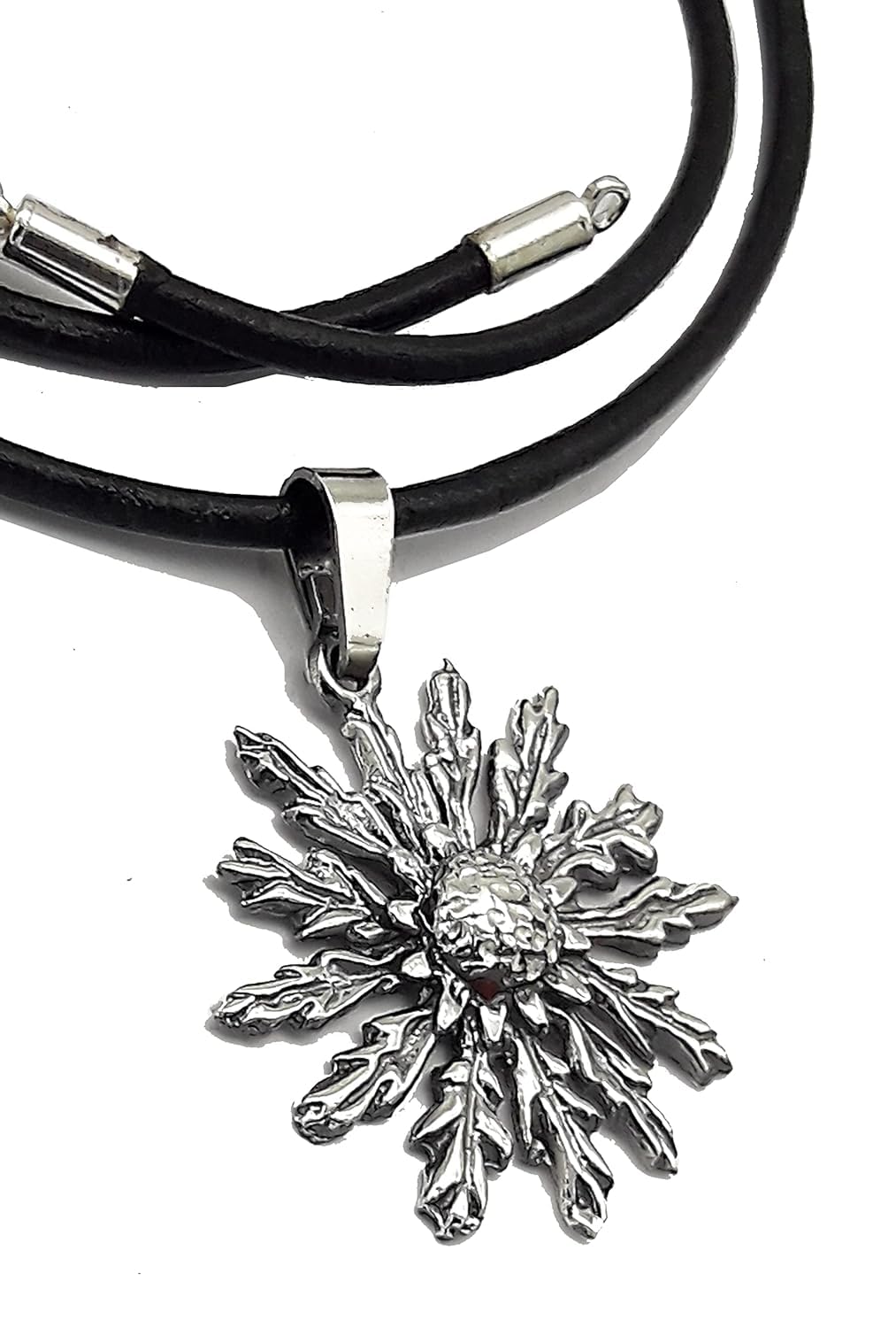 EKONAT- Colgante de plata con flor de sol - colgante eguzlore - collar con flor de sol - Amuleto de protección - étnico –