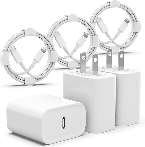 Juego de carga rápida para iPhone, cargador de pared USB C de 20 W PD con cable de 6 pies para iPhone 14/14 Pro Max/13/13 Pro/12/12 Pro/11/11