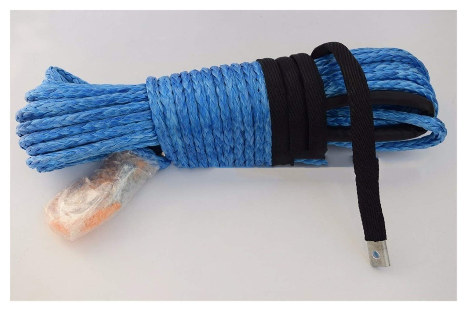Winch Rope, Blue 3/8"*100ft Synthetic Winch Rope,ATV Cable,Tow Car,Off Road