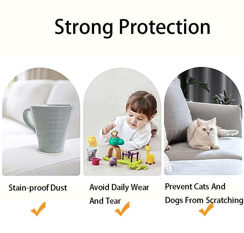 Funda de poliéster de alta calidad, fundas protectoras resistentes a los arañazos, lavable, fundas elásticas para reposabrazos de sofá cuadrados/curvos/inclinados, 2 unidades