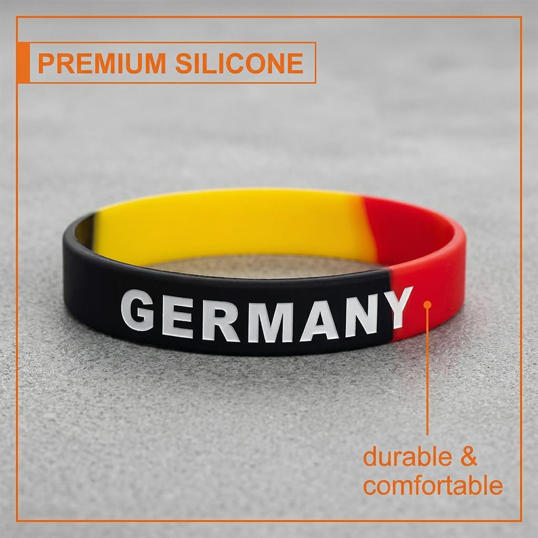 Bracelets en silicone Allemagne 2026 Coupe du monde supporter football sport souvenirs robustes durables