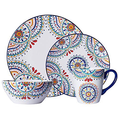 Pfaltzgraff Delano 16-Piece Porcelain Dinnerware Set, Multi-Color