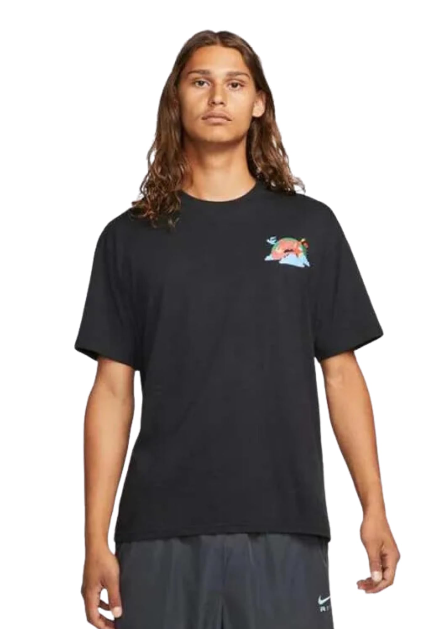 NikeMen's Polyester Regular Fit T-Shirt (DX1050-010_Black S)