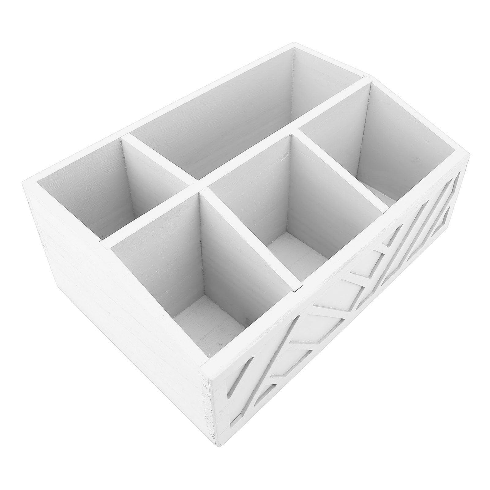 Cocoarm Teebeutel-Organizer aus Holz, Teebeutelhalter mit Geteilter Aufbewahrungsbox für Teebeutel, Kaffeekapseln und Pappbecher, Glatte Oberfläche für die Theke Im Heimbüro (WHITE)