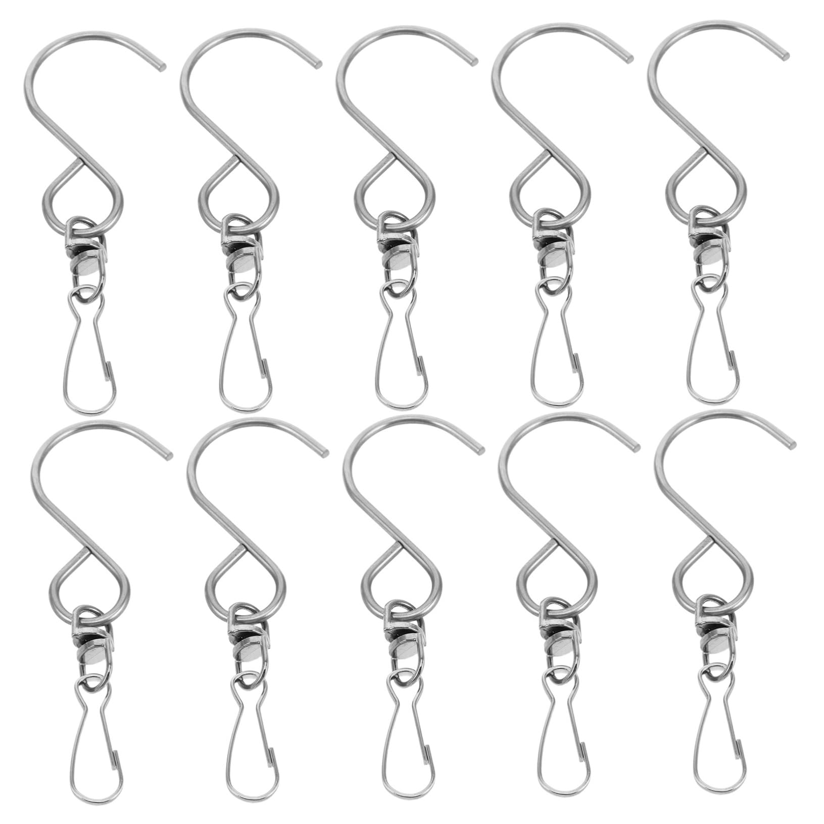 OHPHCALL 360° Rotating Wind Chime Hooks Swivel Hooks Clips for Windsock Garden Lanterns Hanging Baskets Plant Hangers