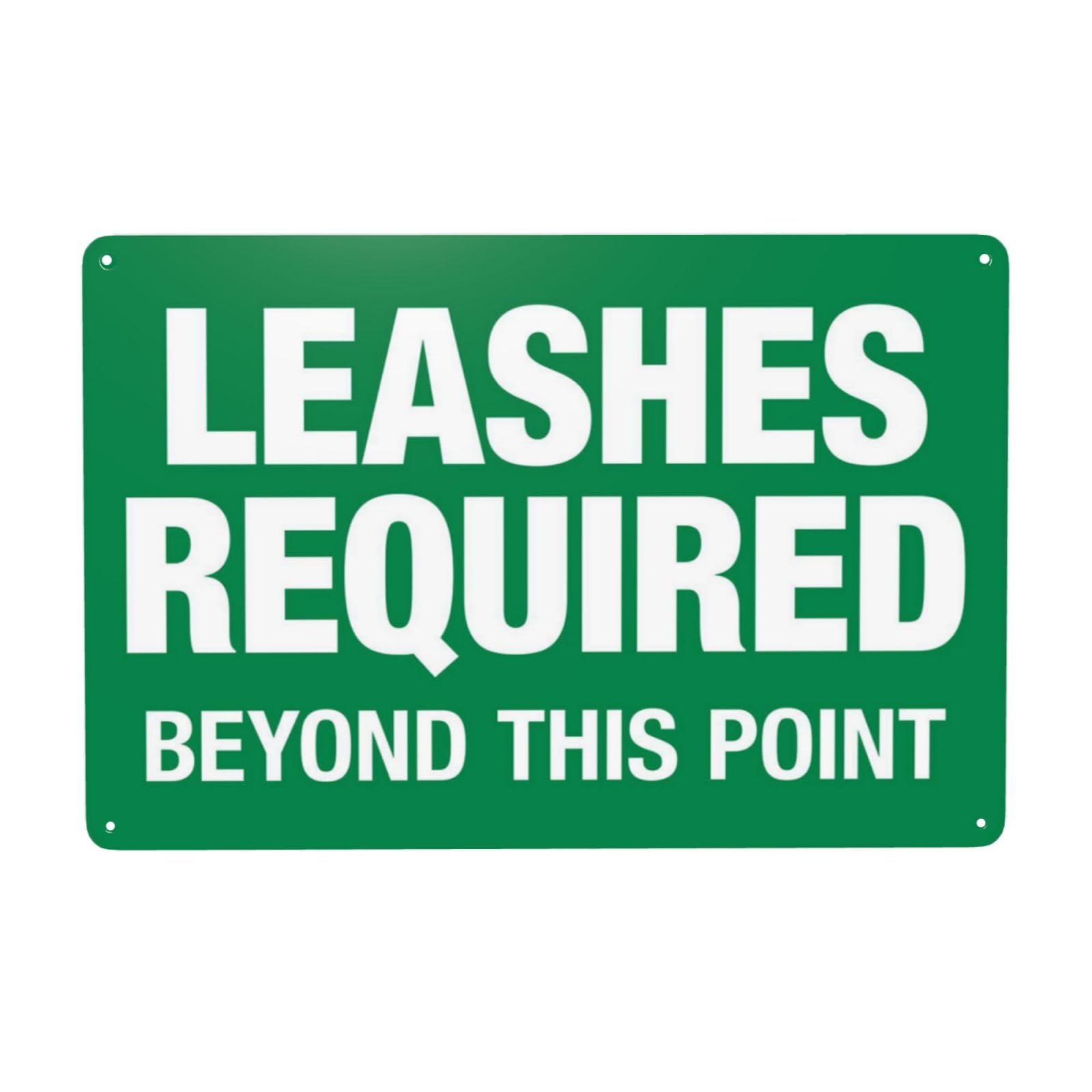 Leashes Required Beyond This Point Vintage Metal Dog Warning Sign 12x8 Inch