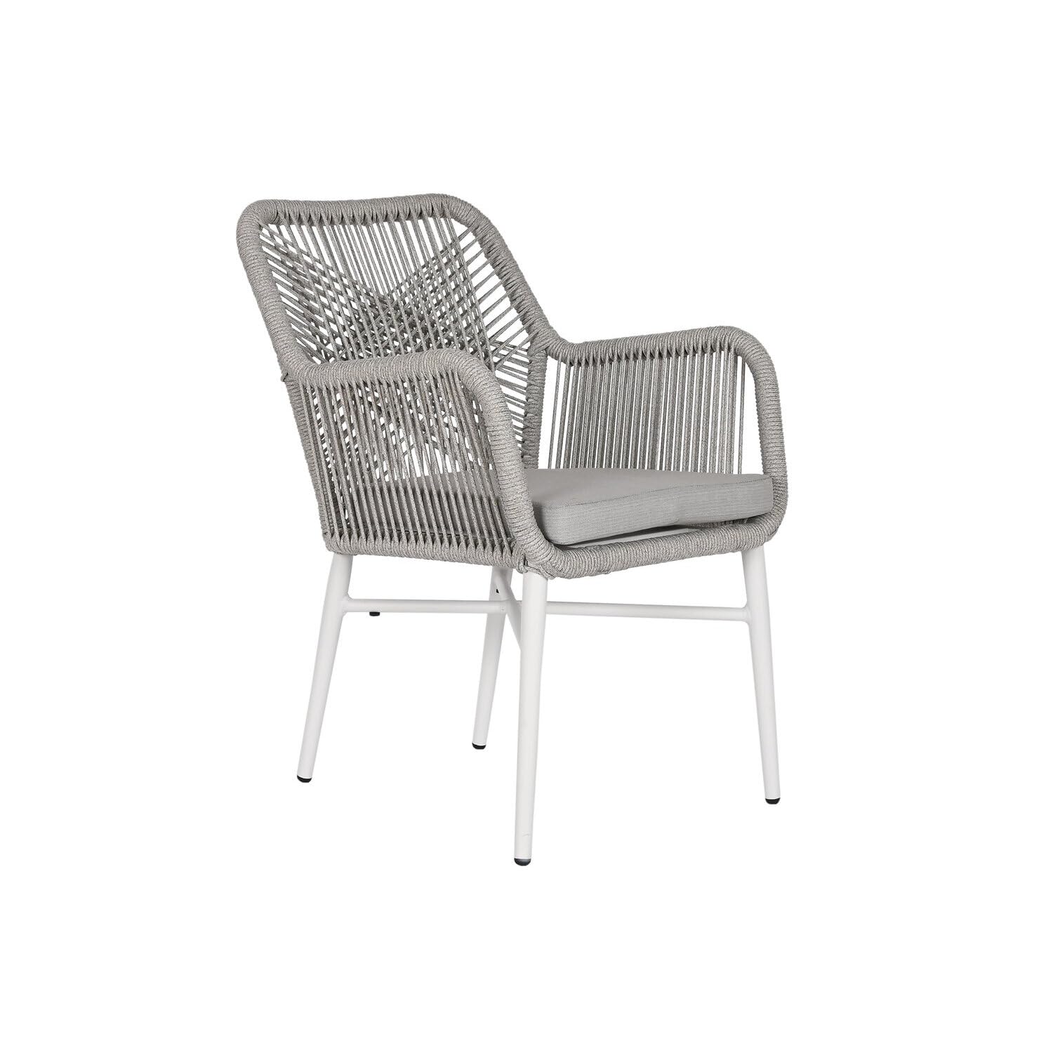 Chaise de jardin alu avec coussin empilable 57x63x84 cm pour extérieur