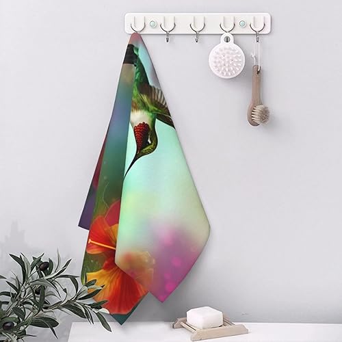 Miniatura 4 de Toallas de mano decorativas florales de colibríes, toallas de mano de 27.5 x 16 pulgadas para fiesta, baño, dormitorio, toallas de cocina para