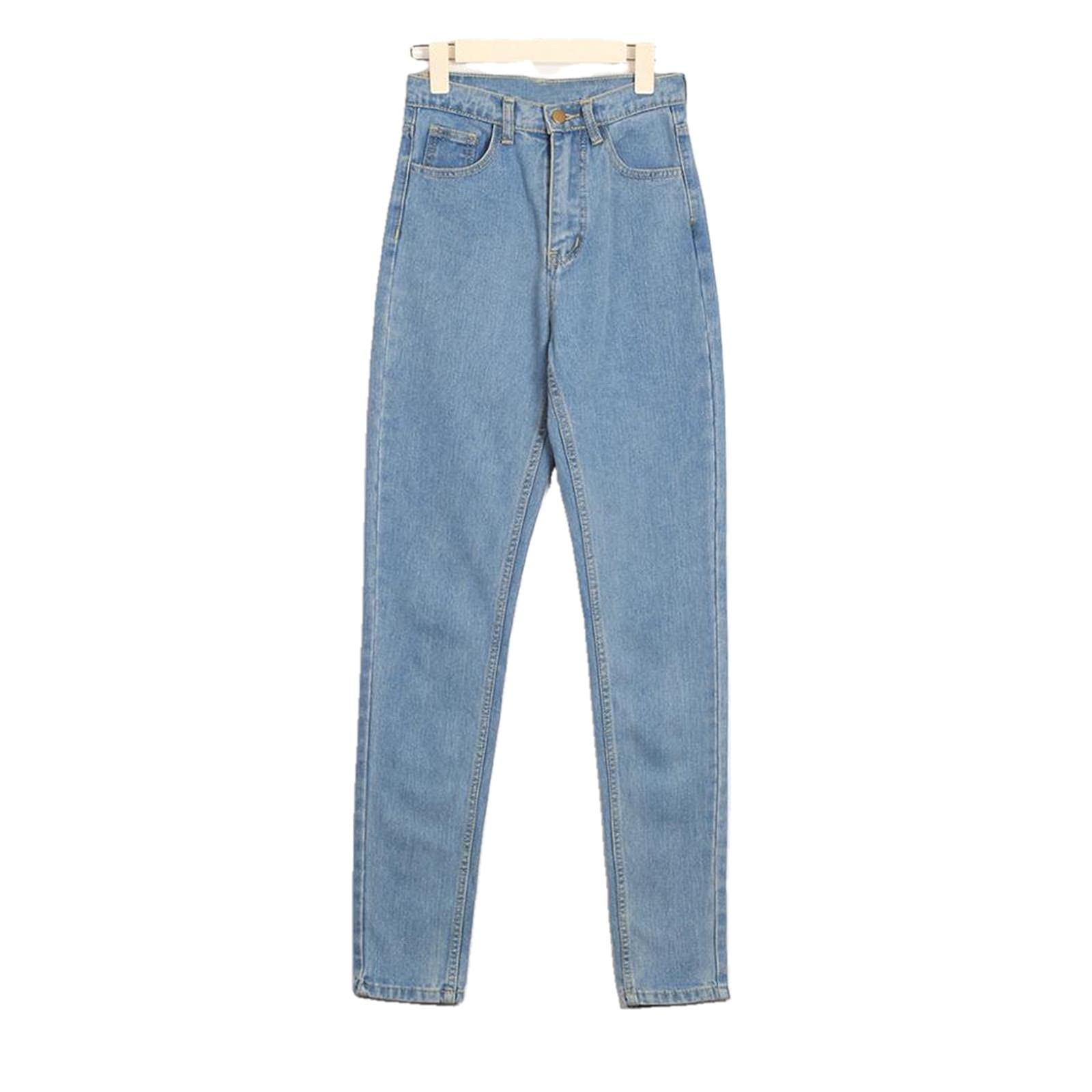UKKO Jeans da Donna Jeans Pantaloni Morbidi Femminili Dritta Tutto Partita A Vita Alta Femme Pantaloni Denim Lunghi più Dimensioni