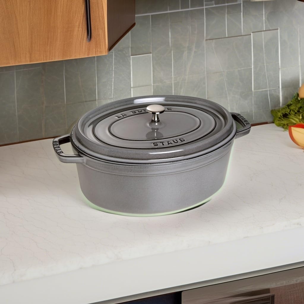 Amazon.com: Staub Cast Iron 1-qt Oval Cocotte - Graphite Grey
