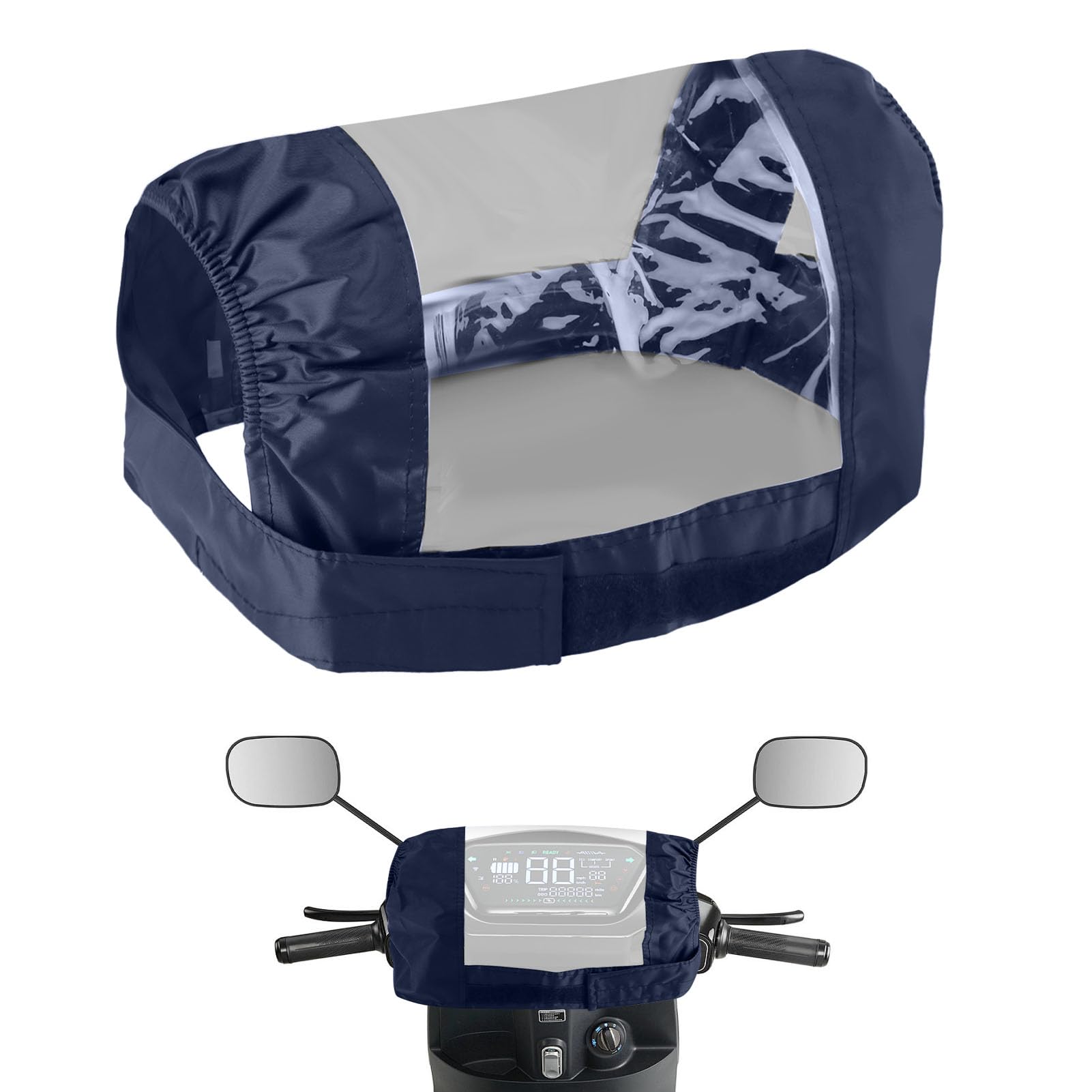 Mobility Scooter Tiller Console Cover Waterproof Universal Clear Navy Blue