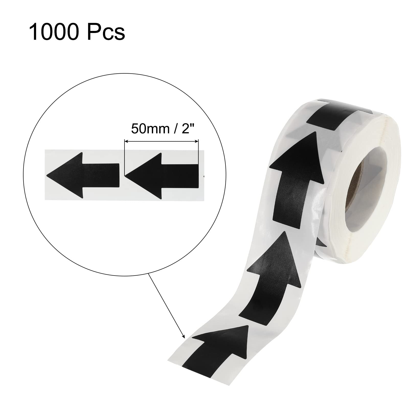 MECCANIXITY Arrow Sticker Labels 1000 szt. 3 x 5 cm czarne samoprzylepne znaki w kształcie strzałki do scrapbookingu DIY rzemiosło organizowanie zapasów