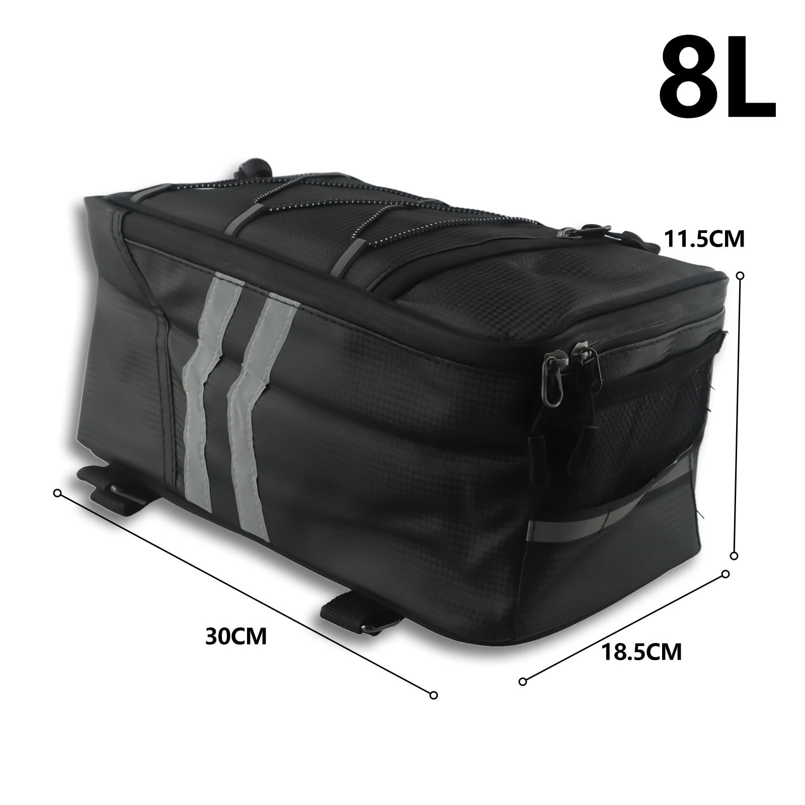 Borsa Da Sella Posteriore Per Moto E Bici - Impermeabile, 8 Litri, Con Cinghie Regolabili