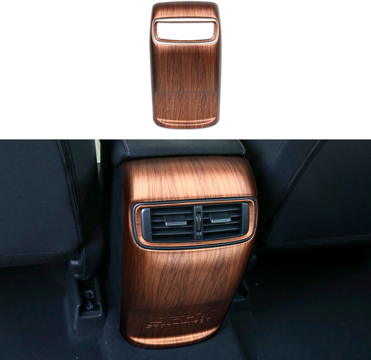 Car Rear Air Vent Armrest Box Decals for Honda CR-V 2017 2018 2019 2020 2021 2022 Accessories CRV Peach Wood Grain Interior Stickers Armrest Box Cover