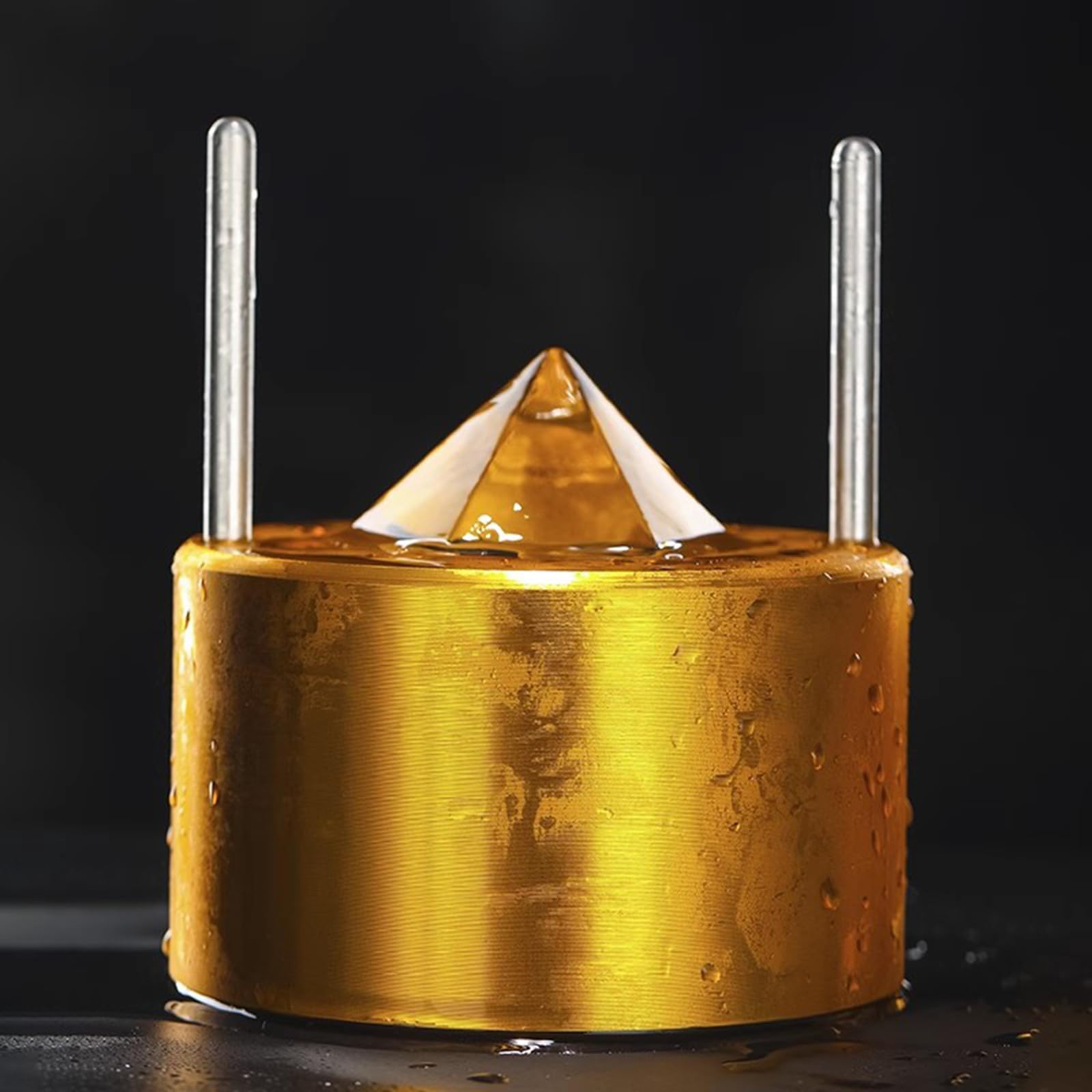 Eiskugelpresse, durchsichtige Diamantform, klare Eiskugelform for Whiskey und Cocktails, langsam schmelzende Eisform, Aluminiumform, for Kühlen von Cocktails, Whiskey