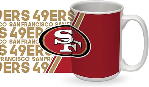 Miniatura 10 de Rico Industries NFL Football - Taza de café de cerámica blanca de 15 onzas para fanáticos de la NFL