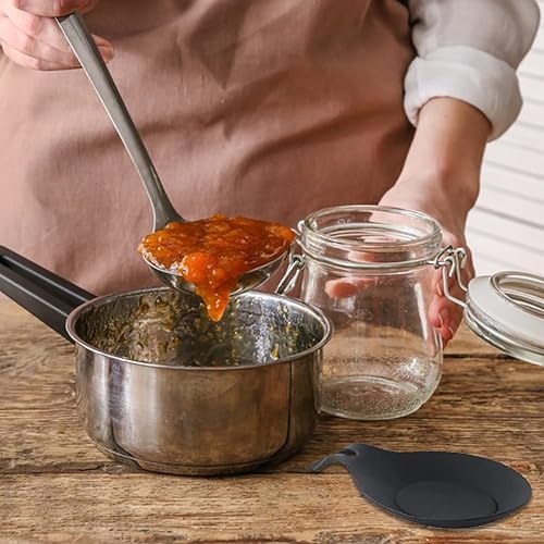Miniatura 8 de Soporte de cuchara de silicona, 3 piezas, resistente al calor, soporte grande para estufa y encimera, ideal para todos los utensilios de cocina