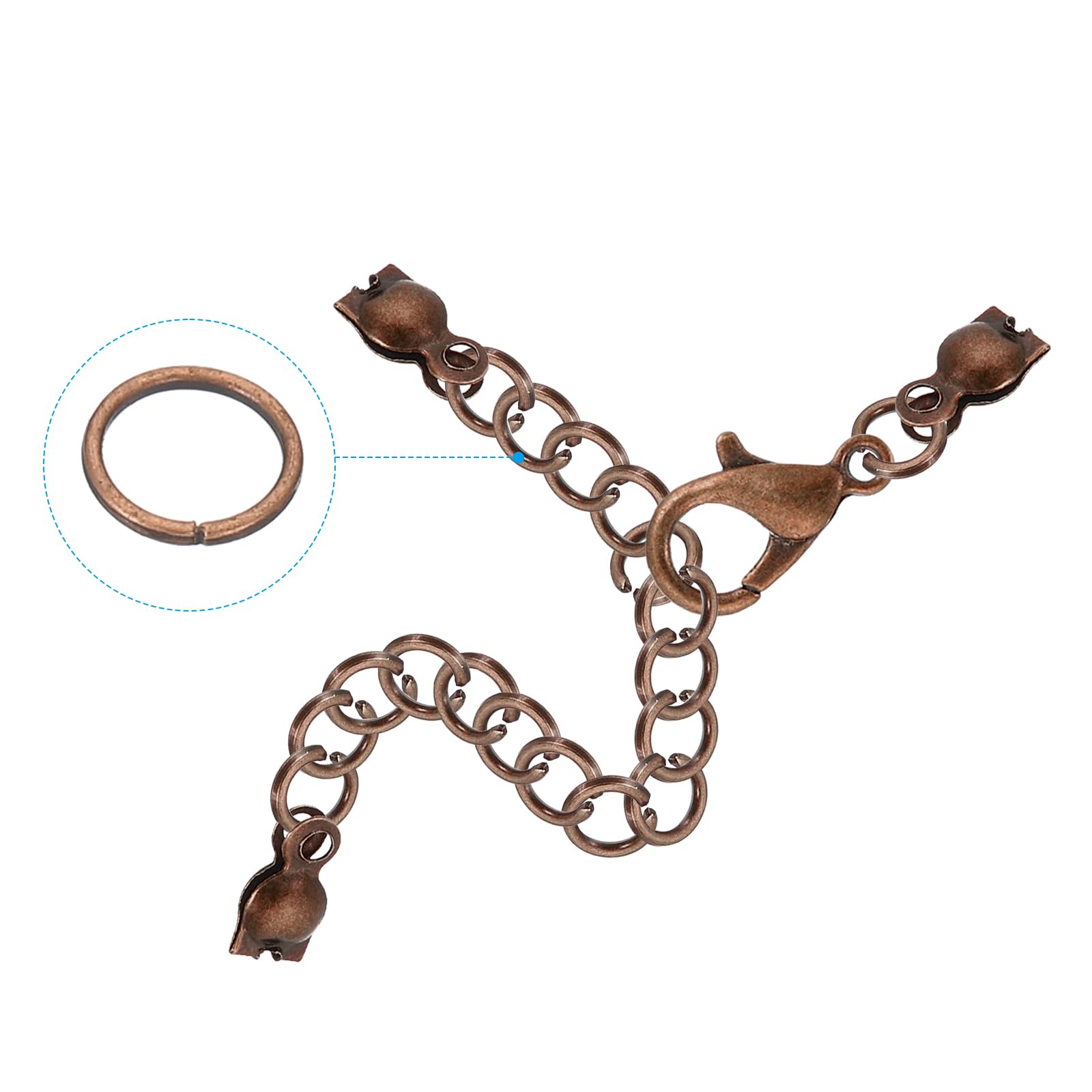 PATIKIL Jewelry Making Accessories Set, 4-10mm Open Jump Rings for Bracelet Necklace Making Findings Jewelry DIY, Ancient Copper - Image 3