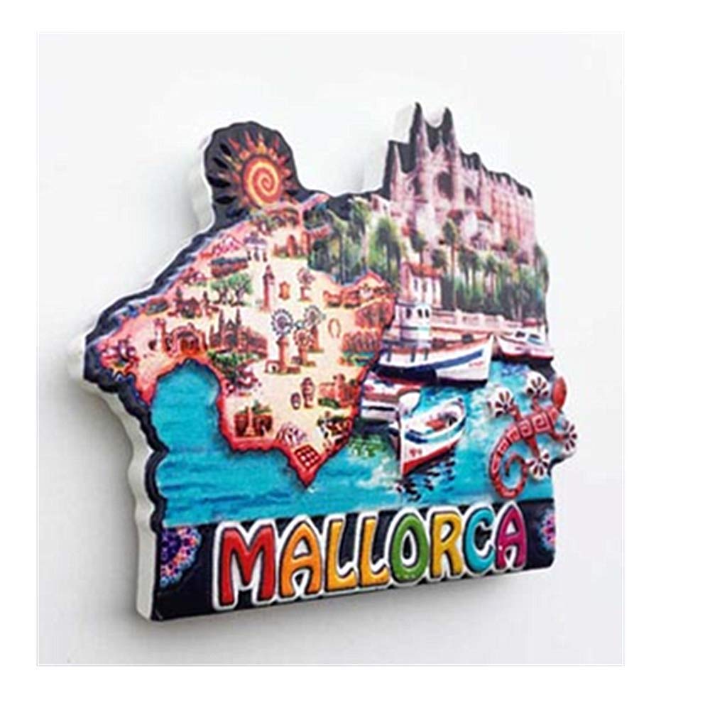 Aimant Frigo 3D Majorque Espagne - Souvenir De Voyage Déco Cuisine Ou Bureau - 7x5 Cm En Polyresine - 6
