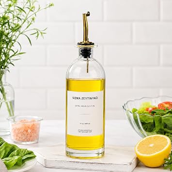 500 ml Cam Ya danl k, Ak t c l  Zeytinya   i esi, Kapakl  Ya l k Sirkelik, Mutfak  in  effaf Ya  Saklama ve Servis  i esi