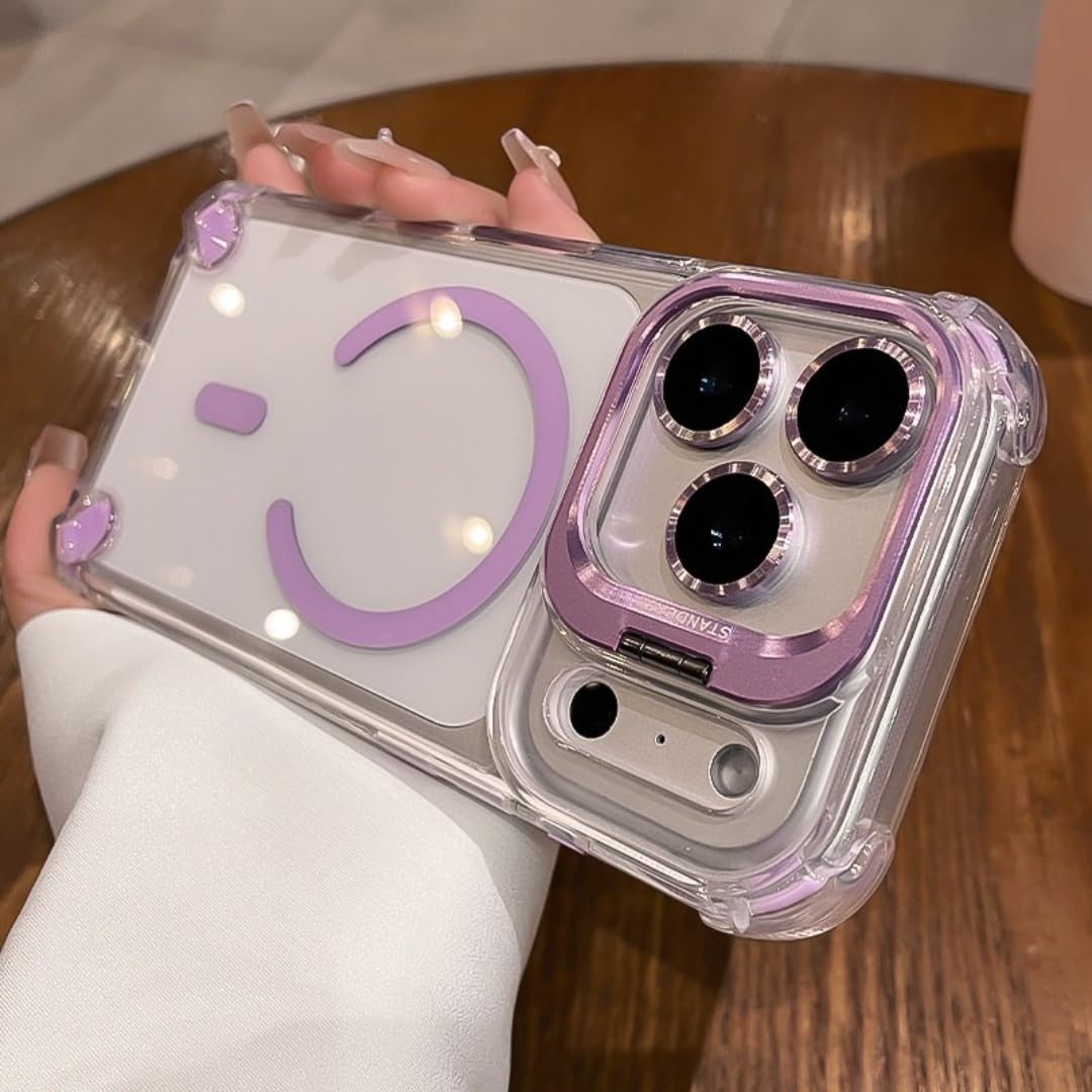 Coque iPhone 14 Plus violette anti-rayure caméra avec support dos - 8