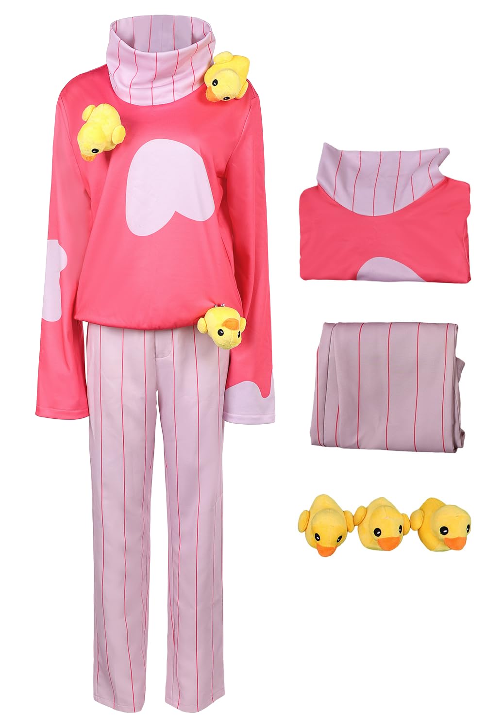 Yulefly Lucifer Costume Hazbin Hotel Cosplay Lucifer Pajamas Duck Nightwear Halloween Carnival XXL Pink — image 1