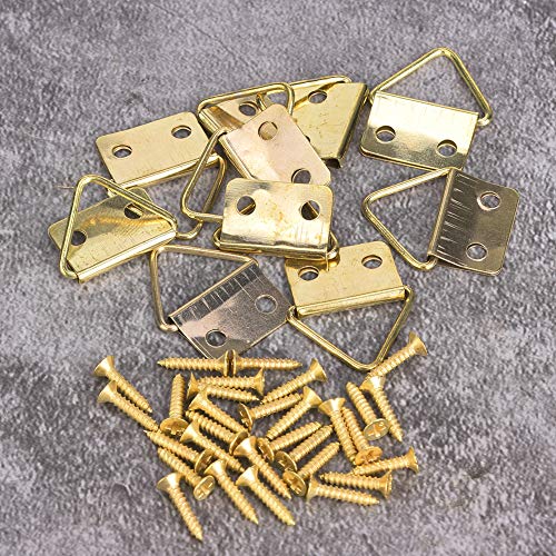 Image of 50 Sets Picture Hangers Kit with Screws, D Ring Picture Hangers Picture Frames Double Holes Clasp Picture Hanging Hardware Picture Hooks Picture Hang Solutions for Clock, Paintings (D)