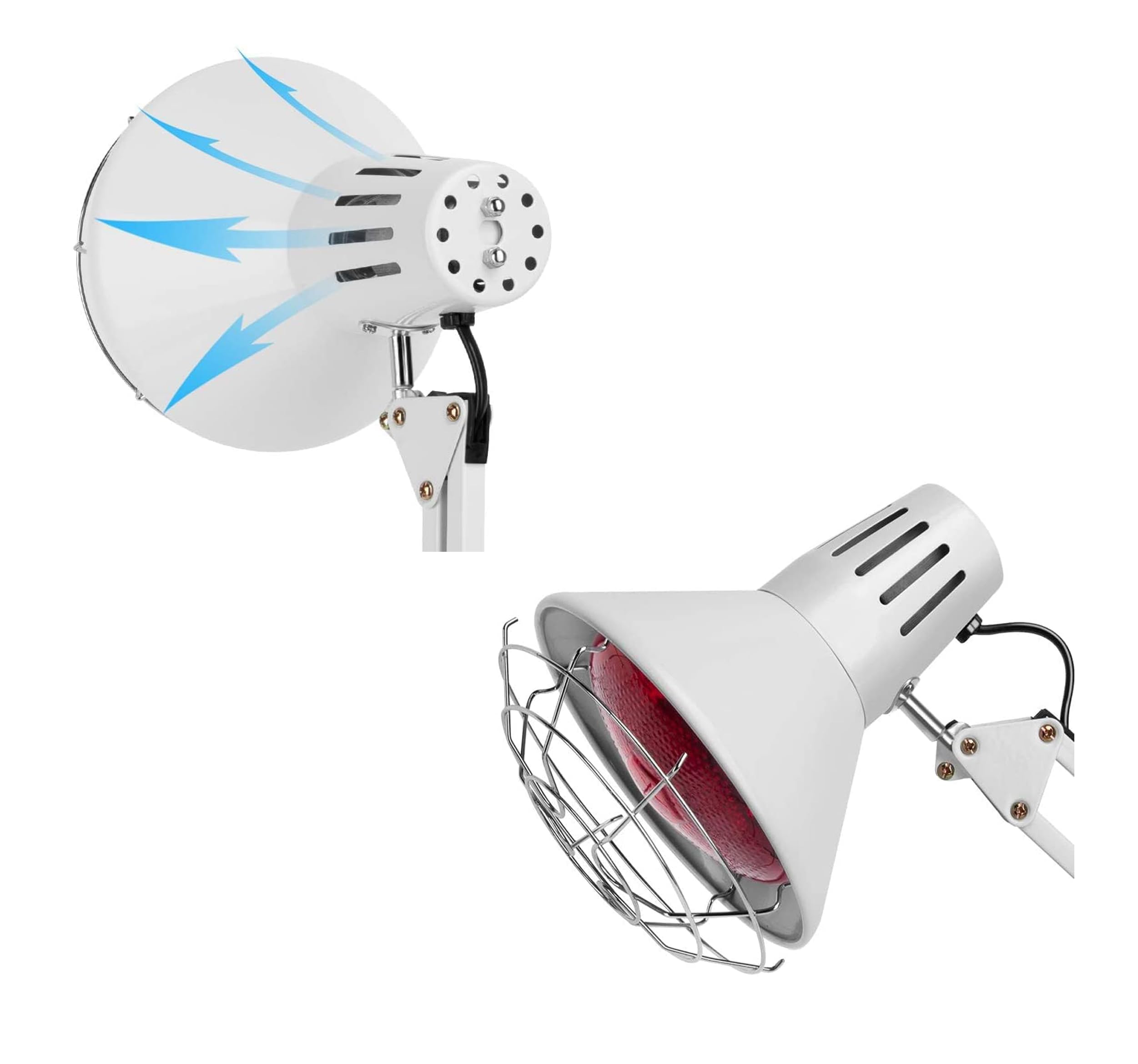 Lampada Infrarossi, 150W Lampada Riscaldante Infrarossi, 10 Livelli di Temperatura Luce Infrarossa con Timer, Infrared Lamp per Alleviare Ll Disagio Muscolare, Red Light per Saloni di Bellezza