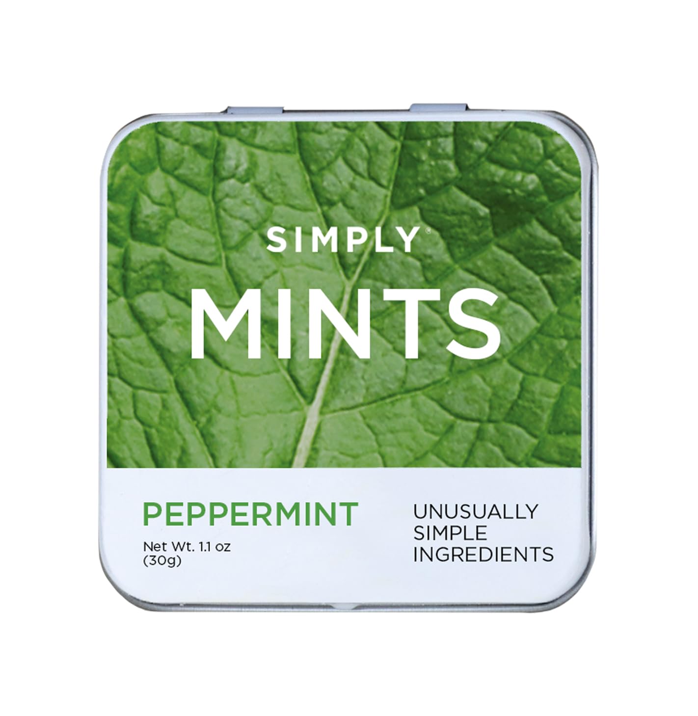 SIMPLY MINTS Natural Peppermint Breath Mints, 6 Pack (180 Pieces), Made With Real Peppermint Oil | Aspartame-Free, Sorbitol-Free, Xylitol-Free, Vegan, Kosher, Non-GMO