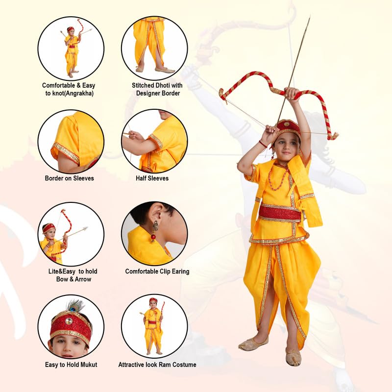 Image of Kaku Fancy Dresses Ram Costume for Kids Infant Baby Ram Dress for Boys with Accessories