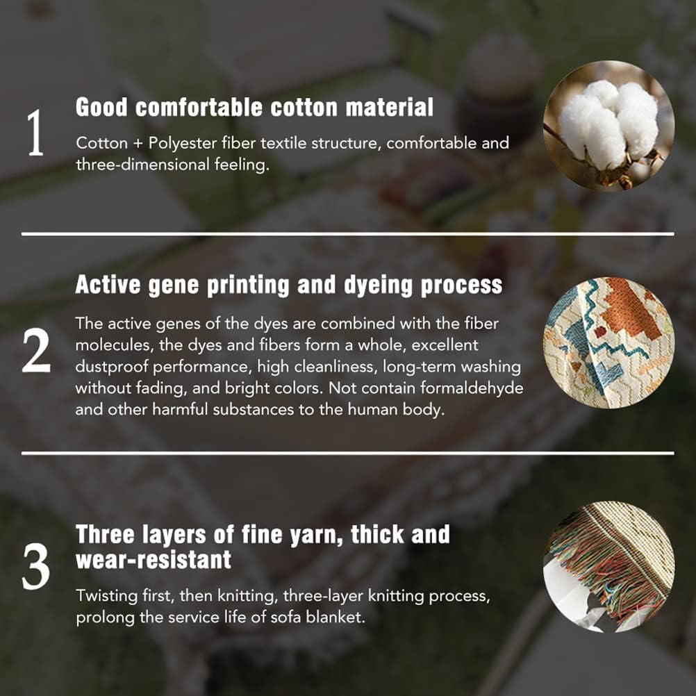 Dinosaur Animal Throw Woven Blanket with Tassel for Home Decoration Chair Couch Sofa Bed Beach Travel Picnic Cloth Tapestry Shawl Cozy Cotton (Dark Green 63×51 Inches)