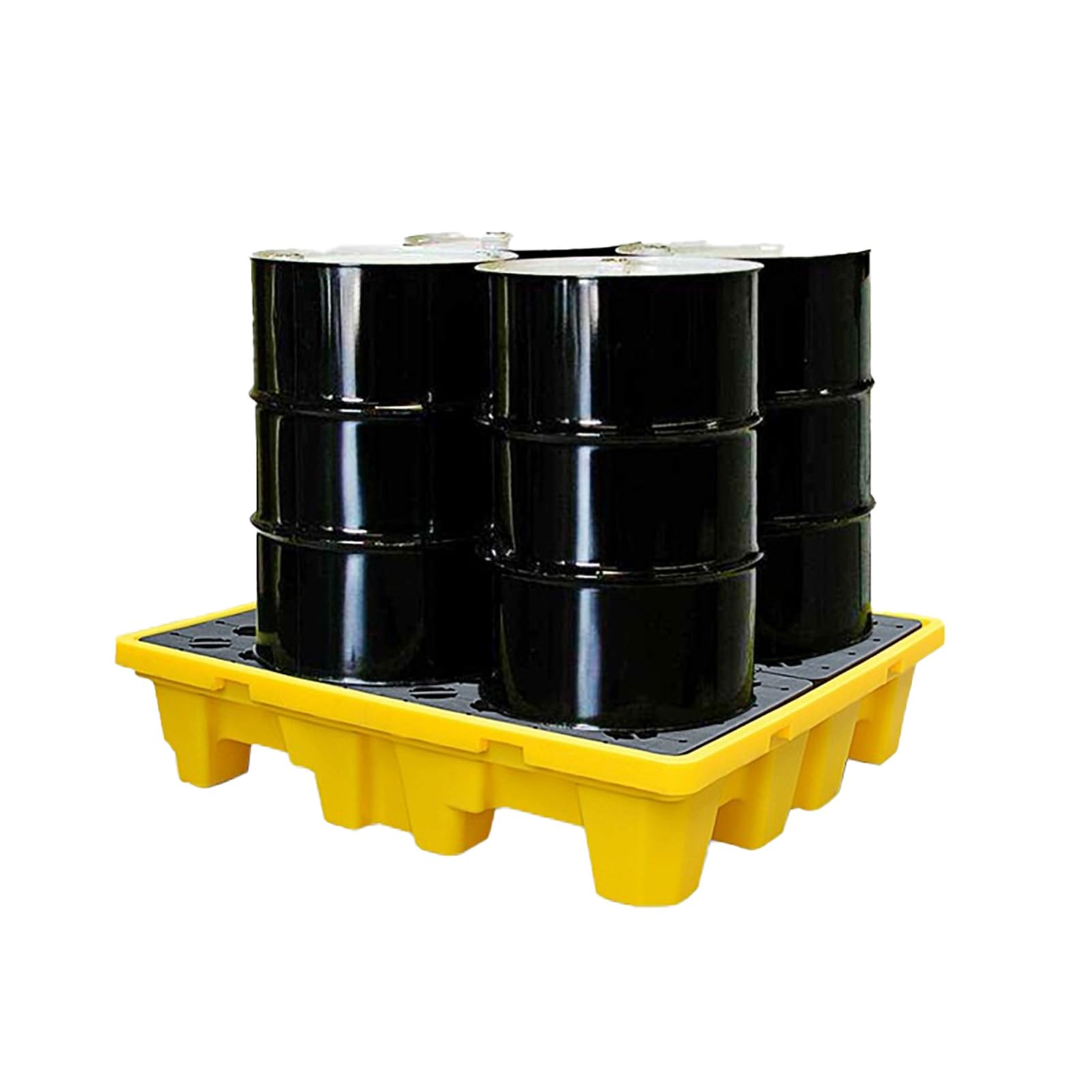 Bandeja modular de contención de derrames de tambor, plataforma desmontable resistente con alta capacidad de carga, almacenamiento seguro de líquidos y expansión modular