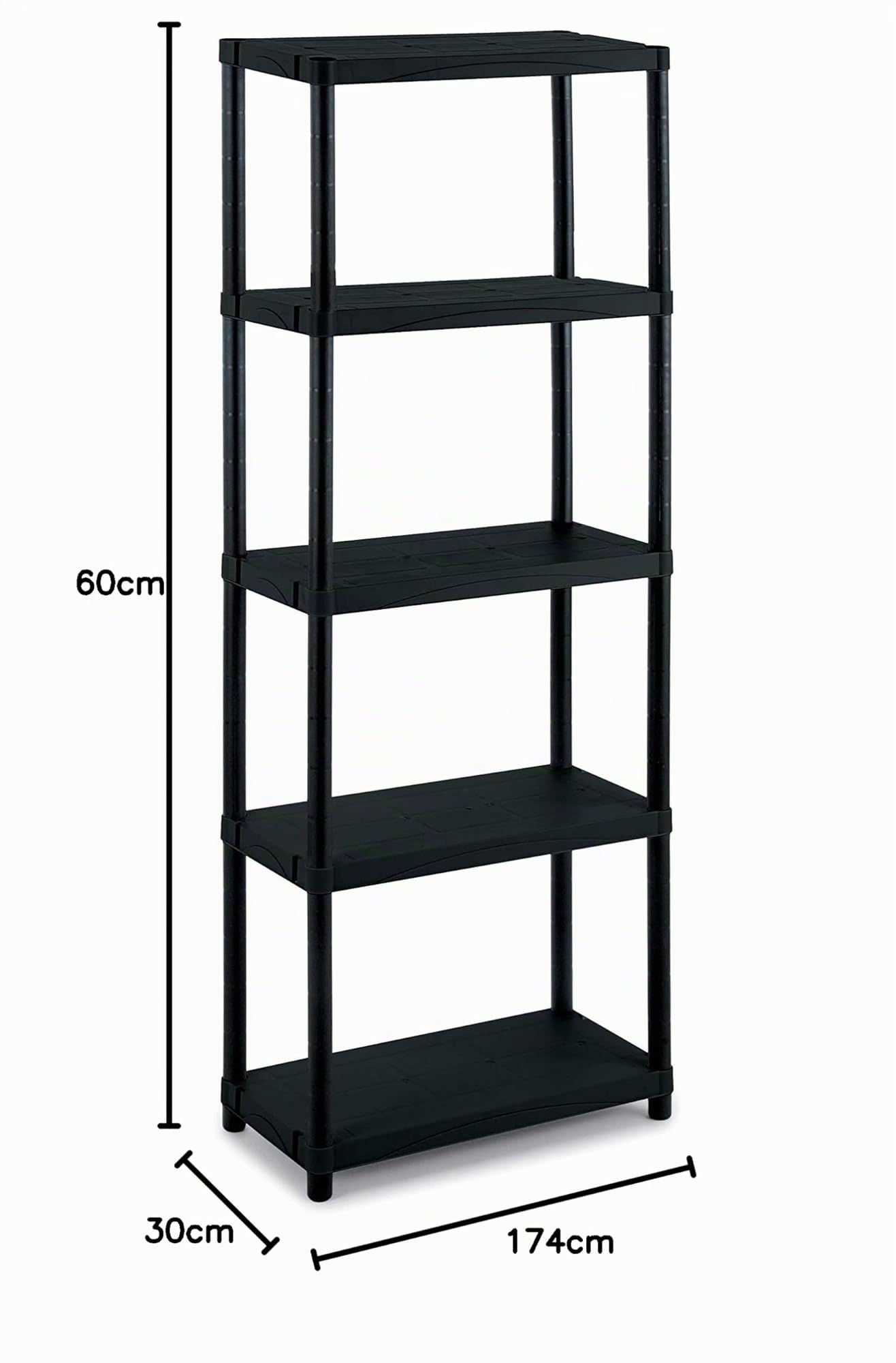 Terry, Scaffale 3060 S-5 , Estantería Modular con 5 Estantes. 60x30x174 cm
