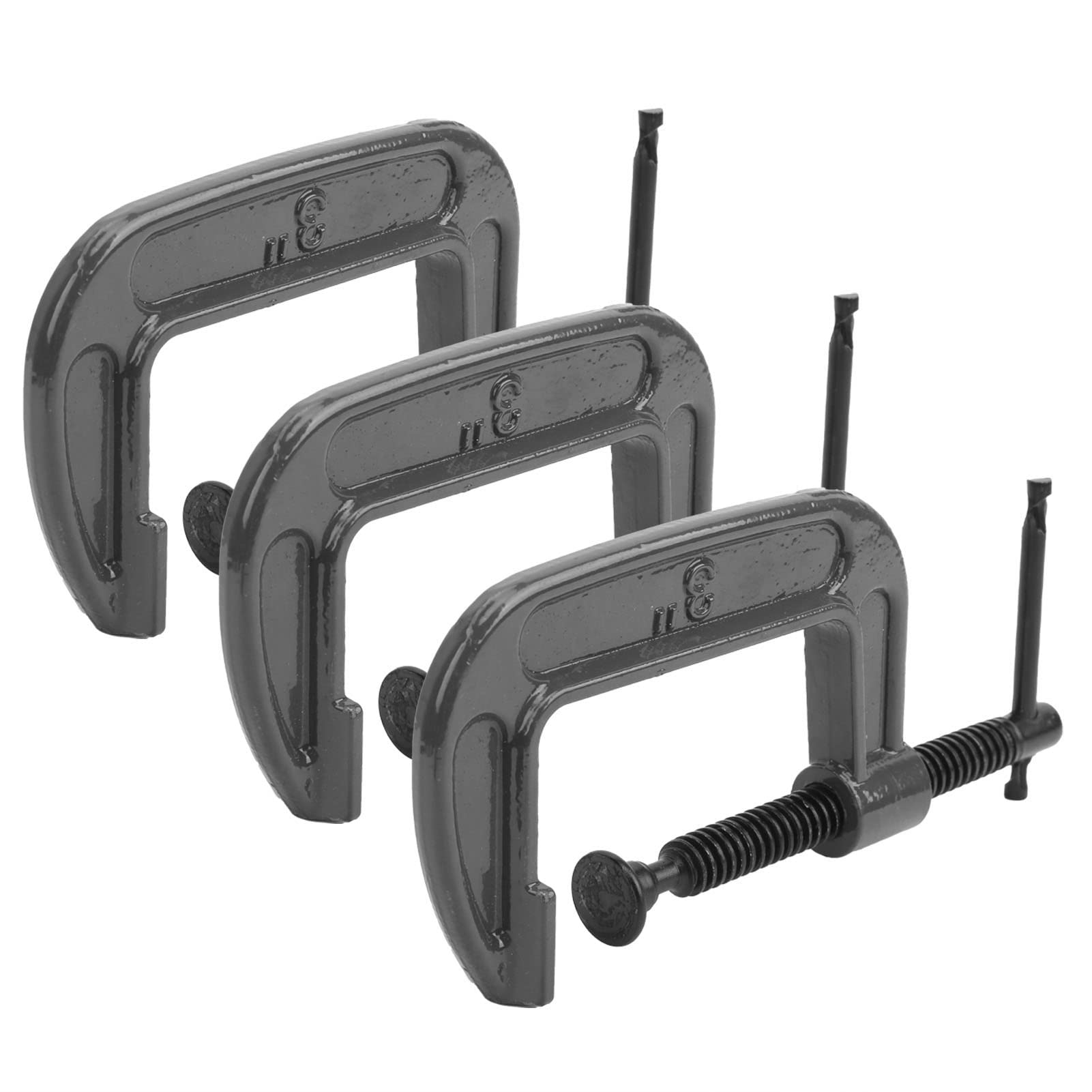 C Huella C, Afermo de Servicio Pesado C Clampas de Trabajo de Madera 3 Piezas C CLAMP CADORWORKING MALEABLED SIDRILLE CLAMP C JUEGO PARA Soldadura y Edificio de Carpintería de Carpintería de Bricolaje